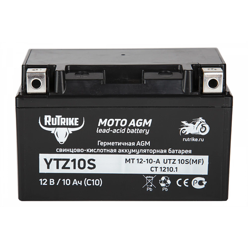Тяговый стартерный аккумулятор Rutrike YTZ10S (12V/10Ah) (UTZ10S, CT 1210.1, MT 12-10-A) 2
